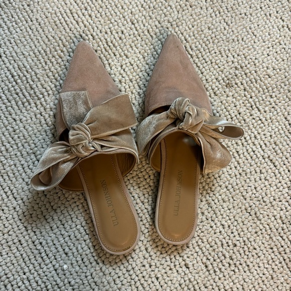 Ulla Johnson pink suede ribbon 🎀 mules sz 37 - Picture 2 of 6